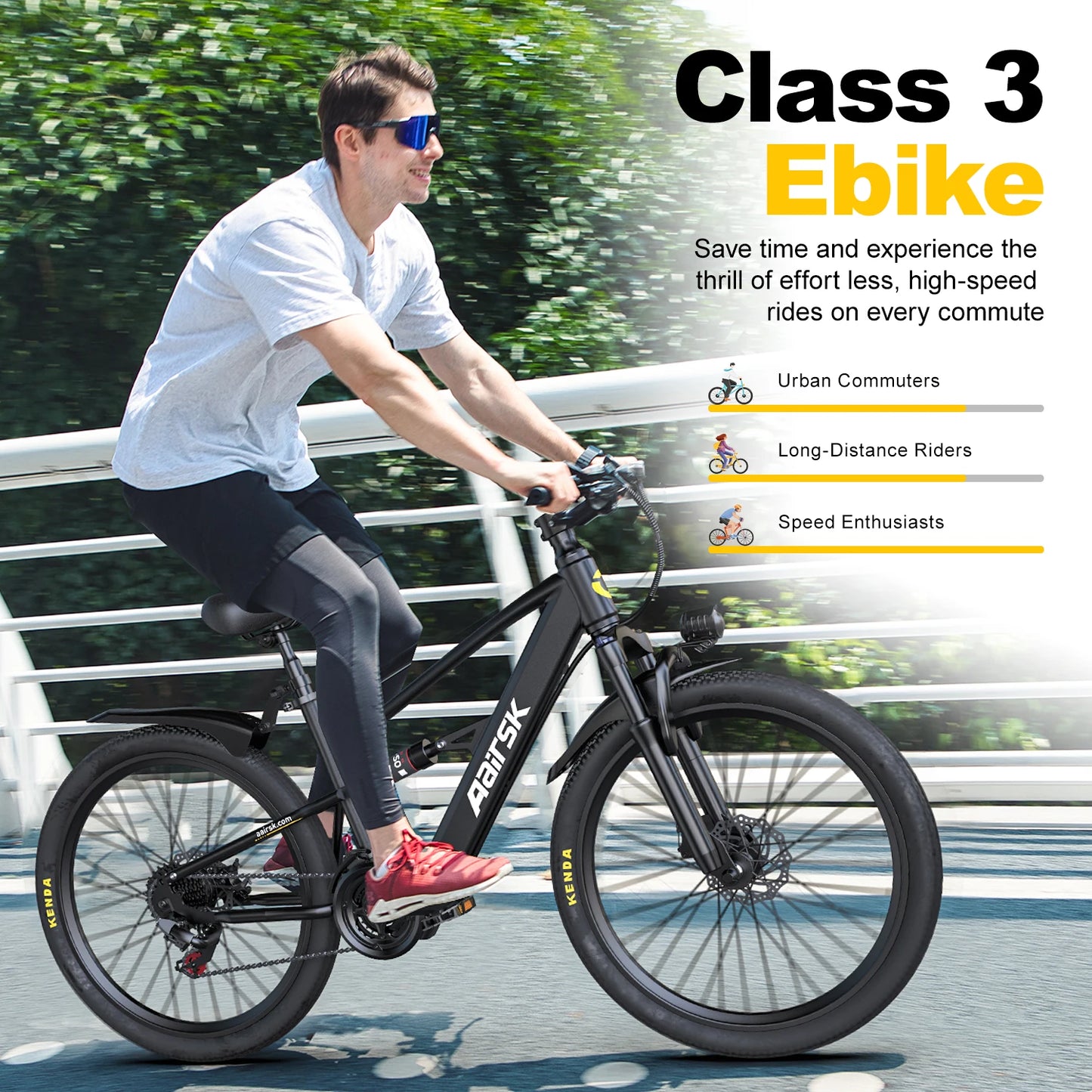 NONEM 750W Step Through Electric Bike for Adults with Suspension