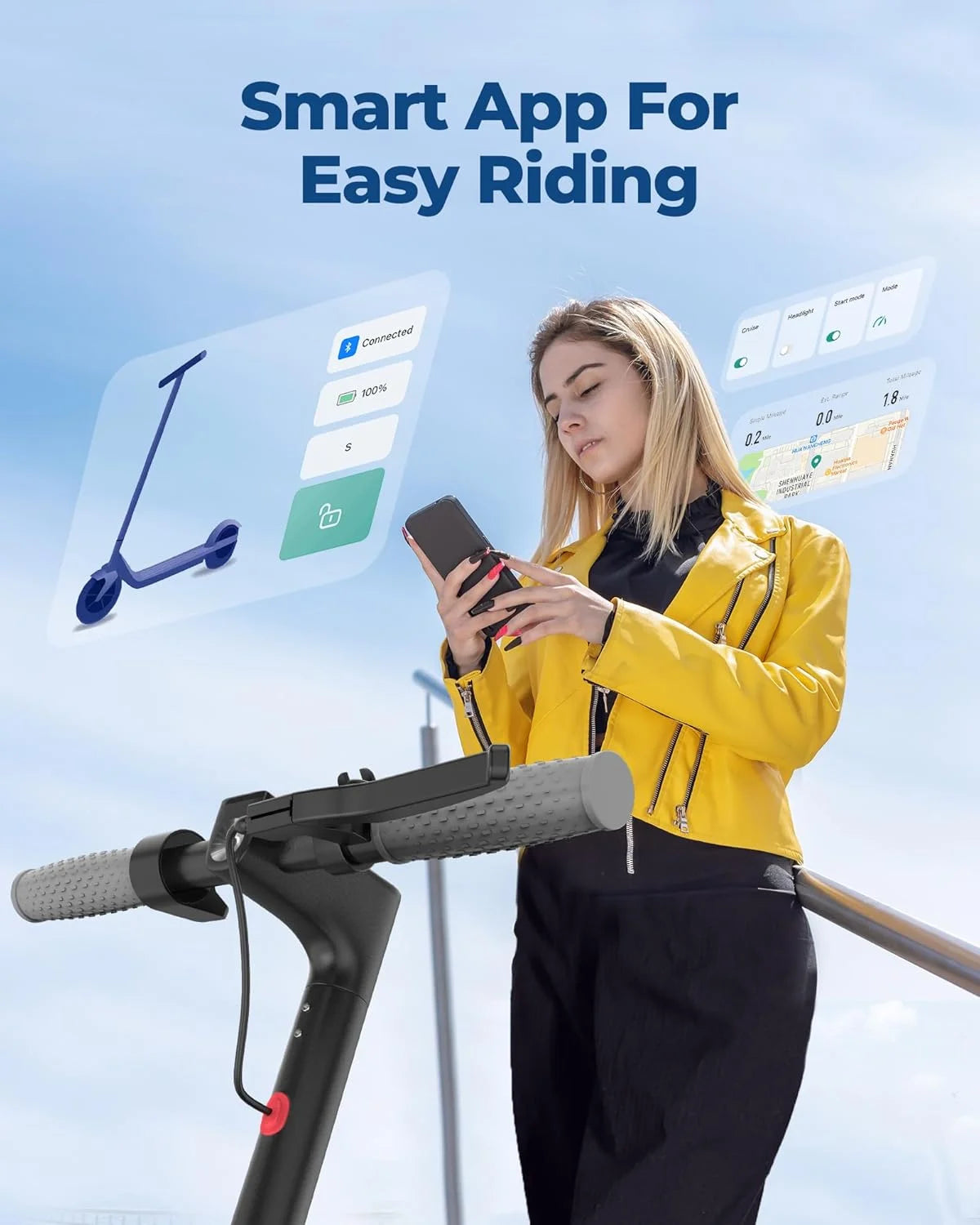 AOVOPRO AP07 Electric Scooter Foldable With Smart App Control