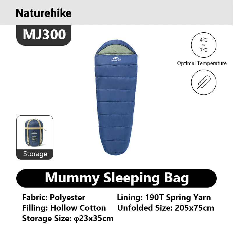 Naturehike Mummy Sleeping Bags MJ300 MJ600 Ultra Warm Camping