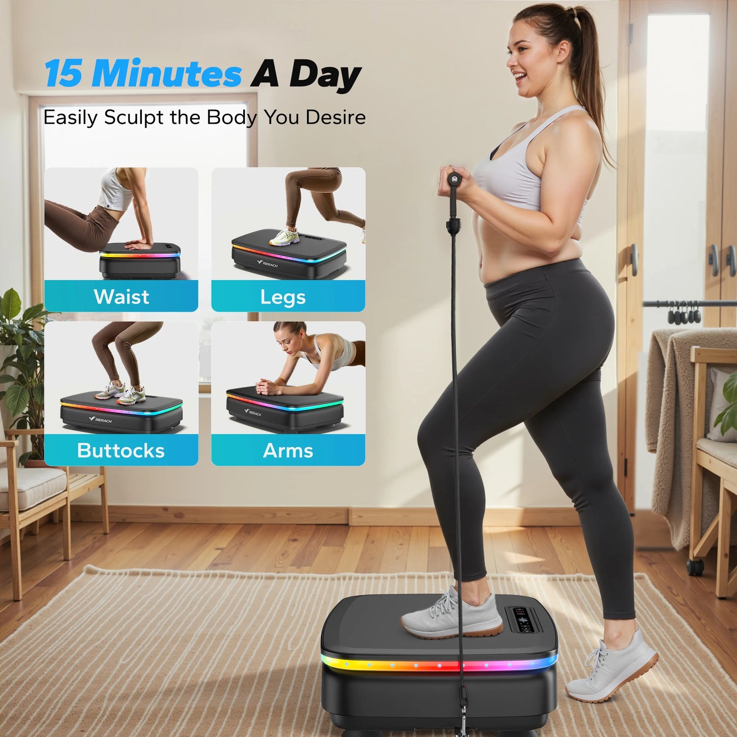 MERACH Vibration Plate Exercise Machine For Whole Body Workout