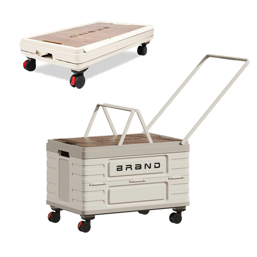 360 Degree Rotating Foldable Storage Cart Heavy Duty Mobile Organizer