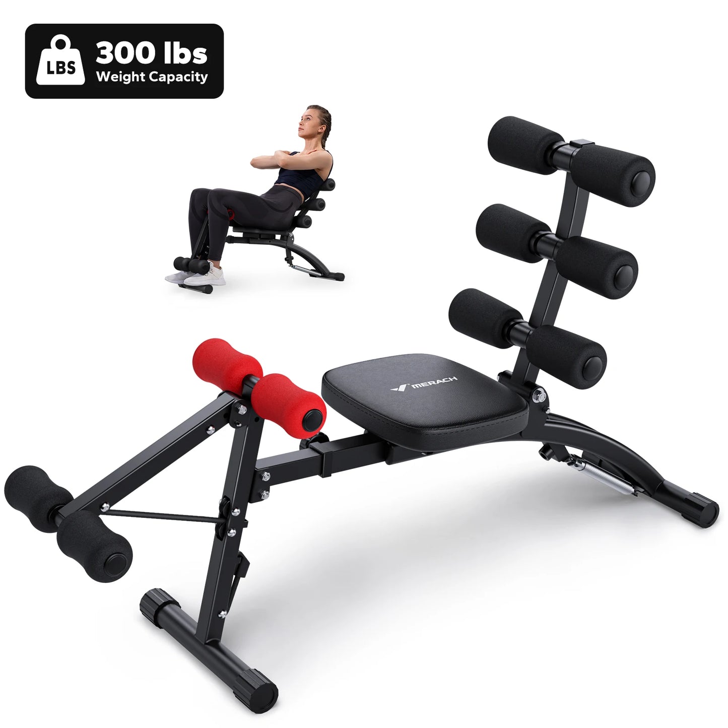 MERACH Ab Machine Multifunctional Adjustable Ab Trainer Bench
