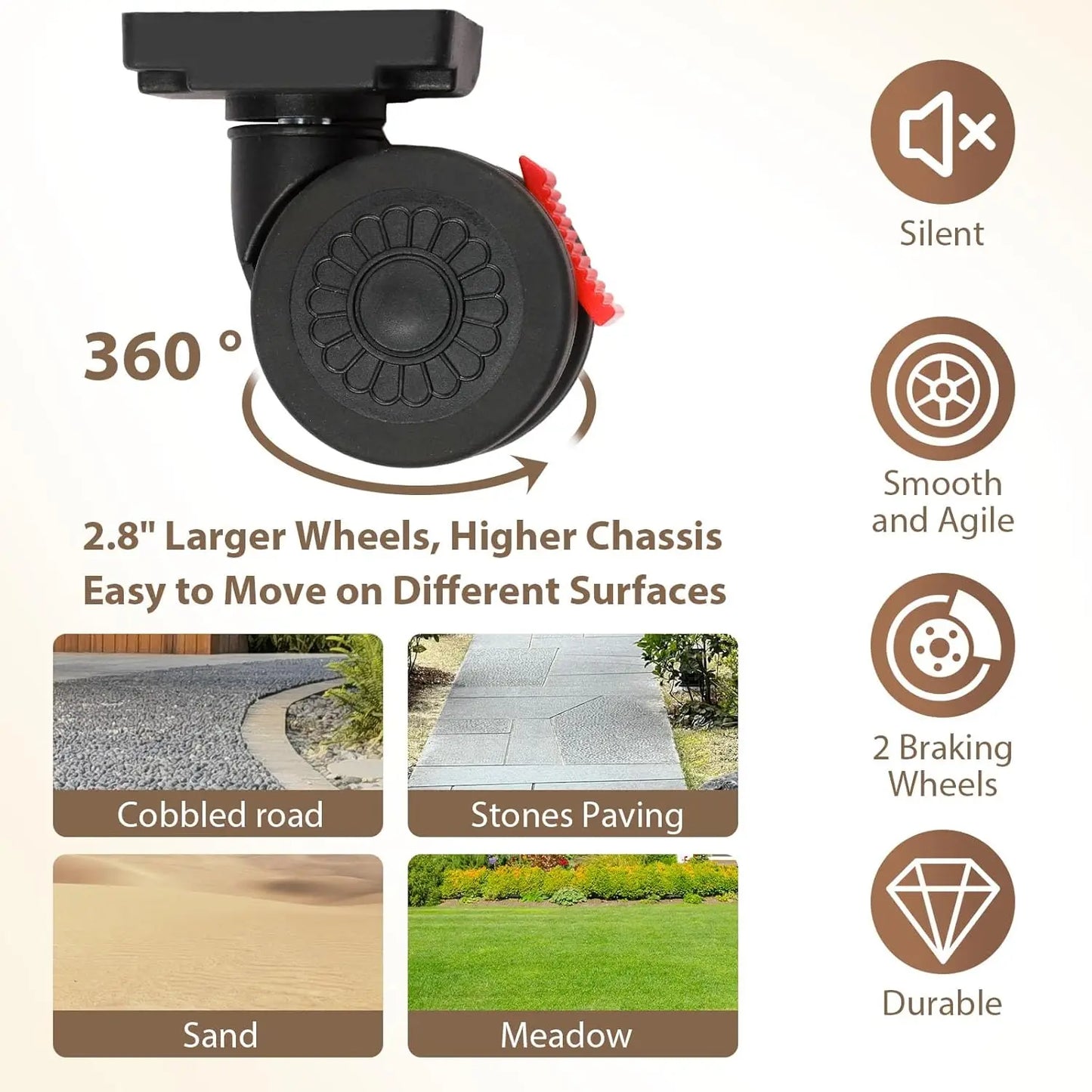 360 Degree Rotating Foldable Storage Cart Heavy Duty Mobile Organizer