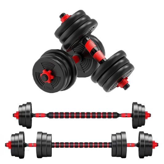 Adjustable Dumbbell and Barbell Set With Anti Slip Grip For Home Gym