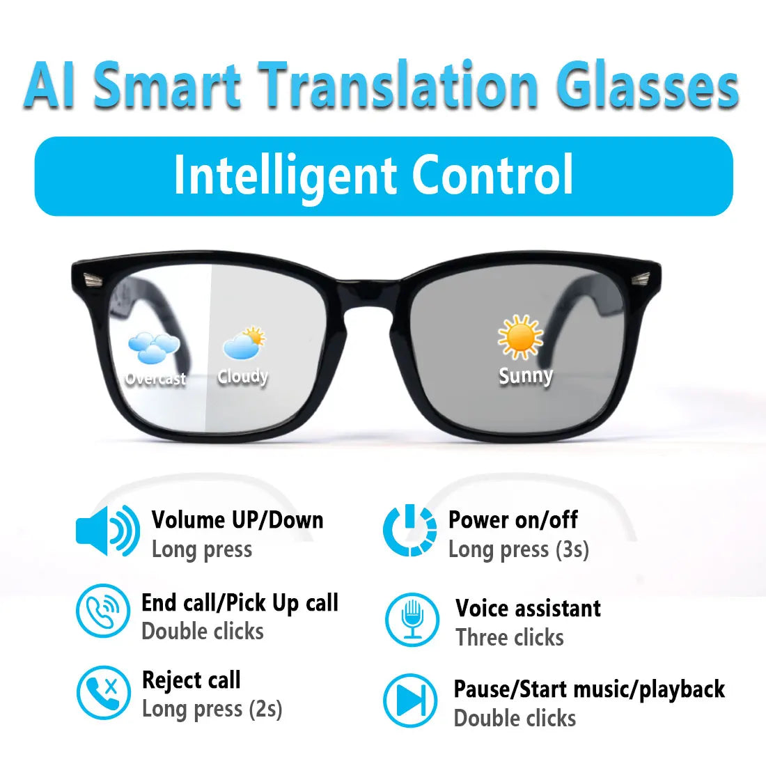 Giinova Smart Translation Glasses With Open Ear Audio HD Calls