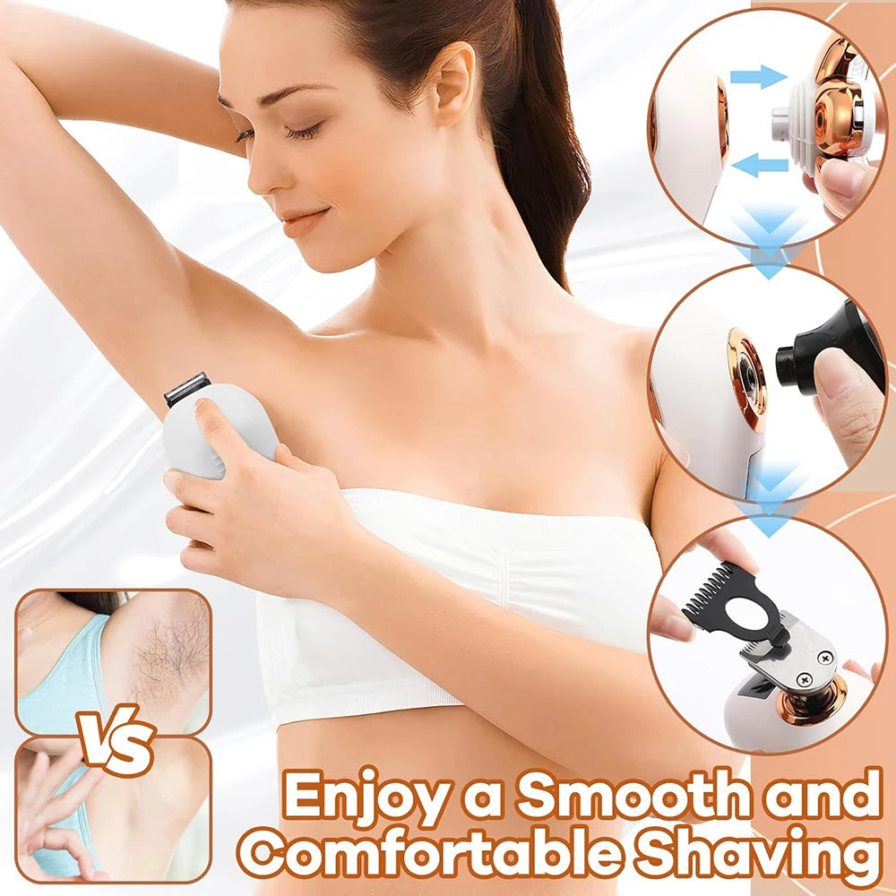 Electric Razor For Women 7D Floating Blades 5-In-1 Bikini Trimmer