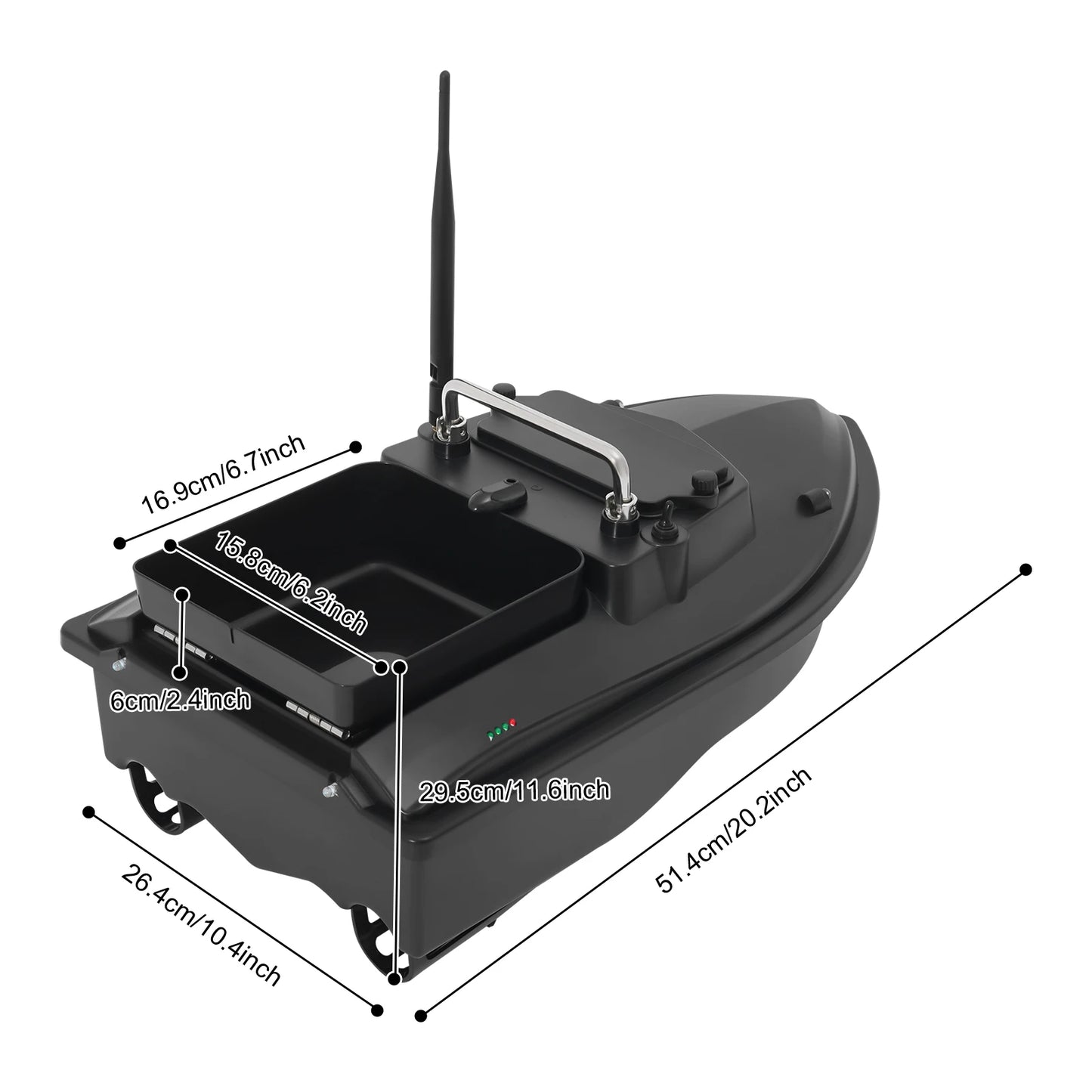 Dual Motor Fishing Bait Boat With Bag And 500m Remote