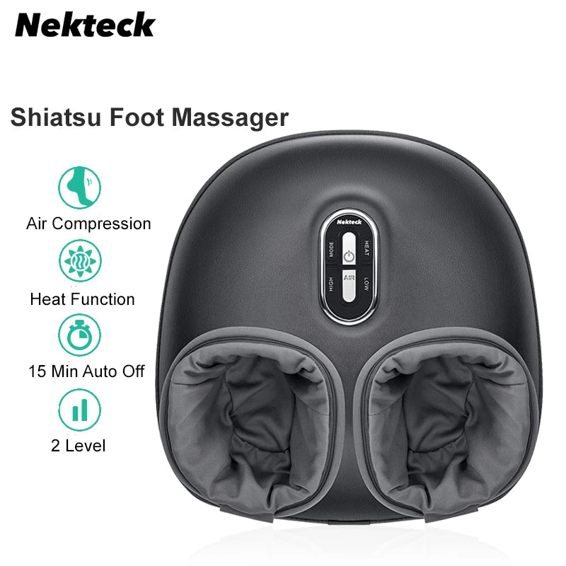 Nekteck Foot Massager Air Compression Heating Shiatsu Kneading Roller