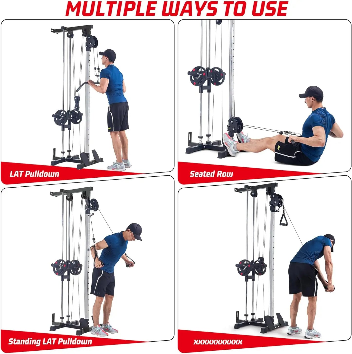 HiMISS Wall Mount Cable Machine LAT Pulldown 20-Position Pulley