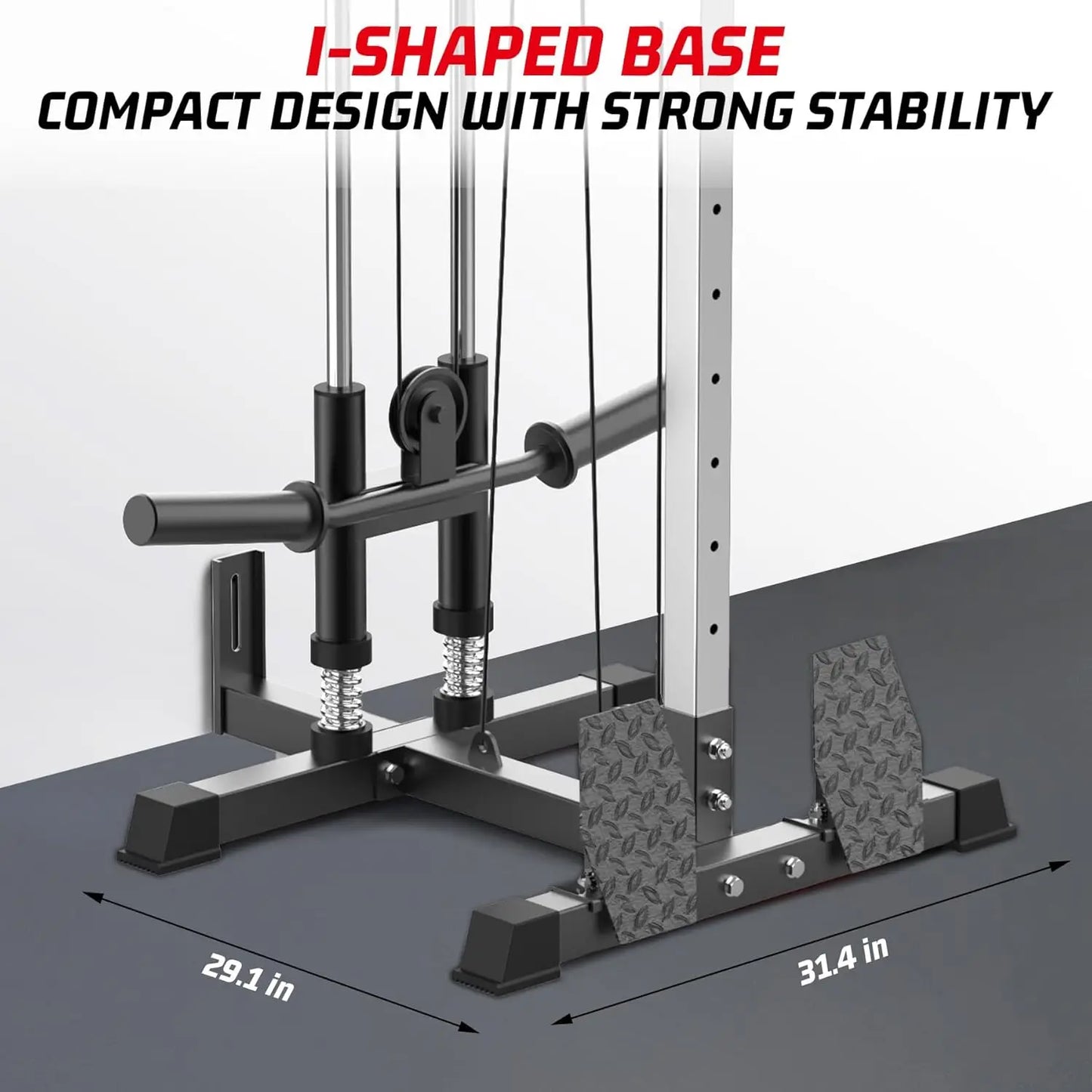 HiMISS Wall Mount Cable Machine LAT Pulldown 20-Position Pulley