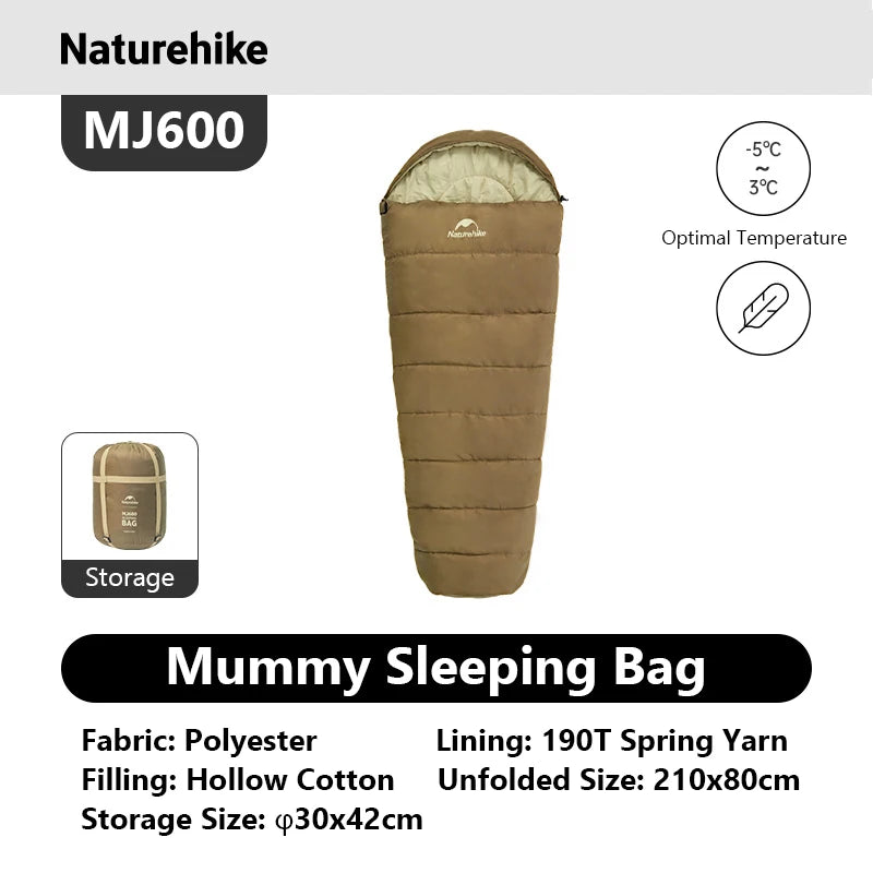 Naturehike Mummy Sleeping Bags MJ300 MJ600 Ultra Warm Camping