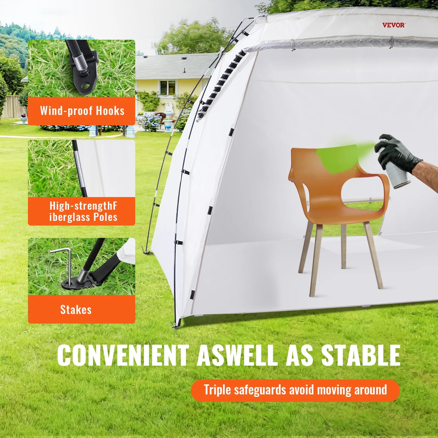 SucceBuy Portable Paint Booth Shelter Foldable Spray Tent for DIY