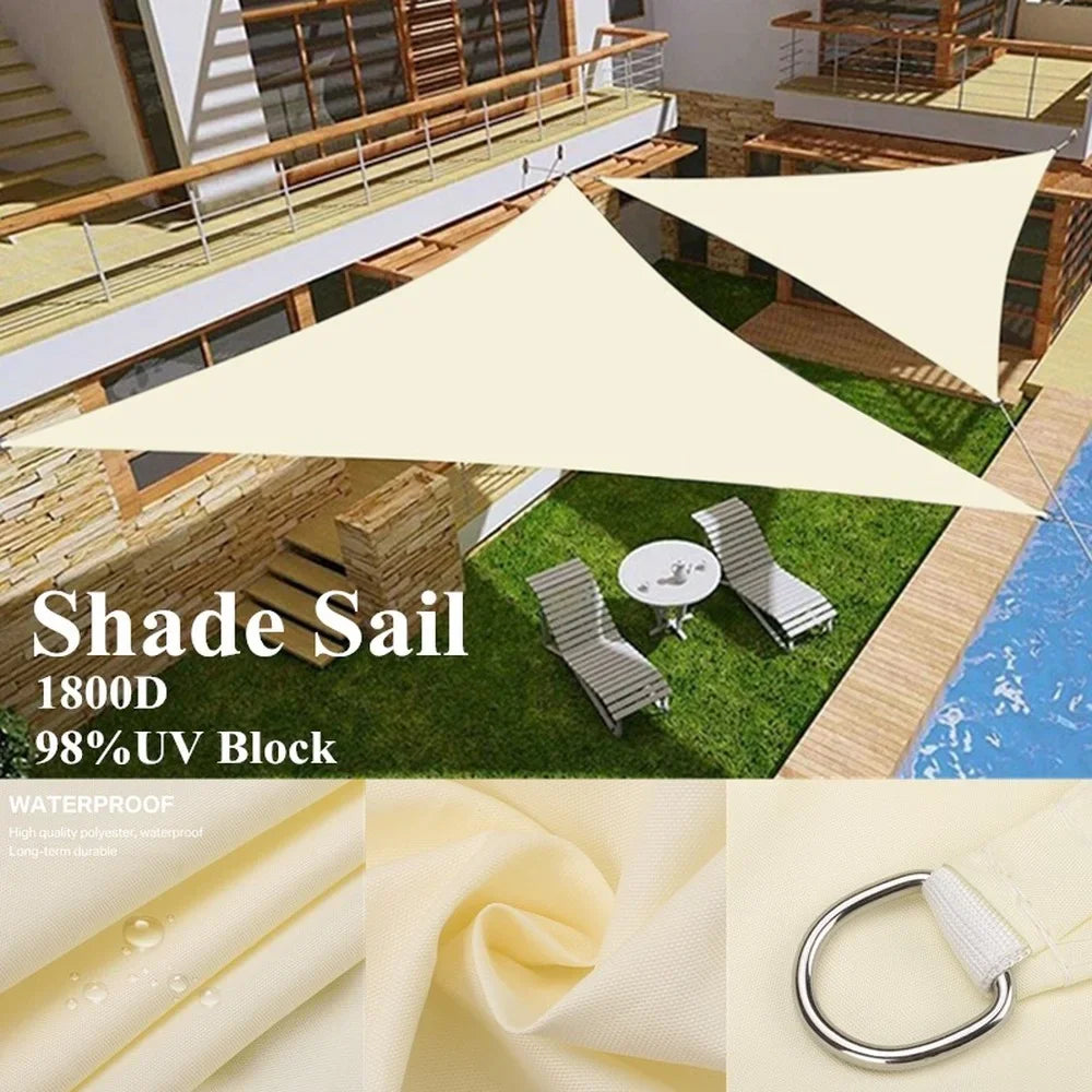 NONECN Triangle Sun Shade Sail Canopy UV Block Outdoor Shelter