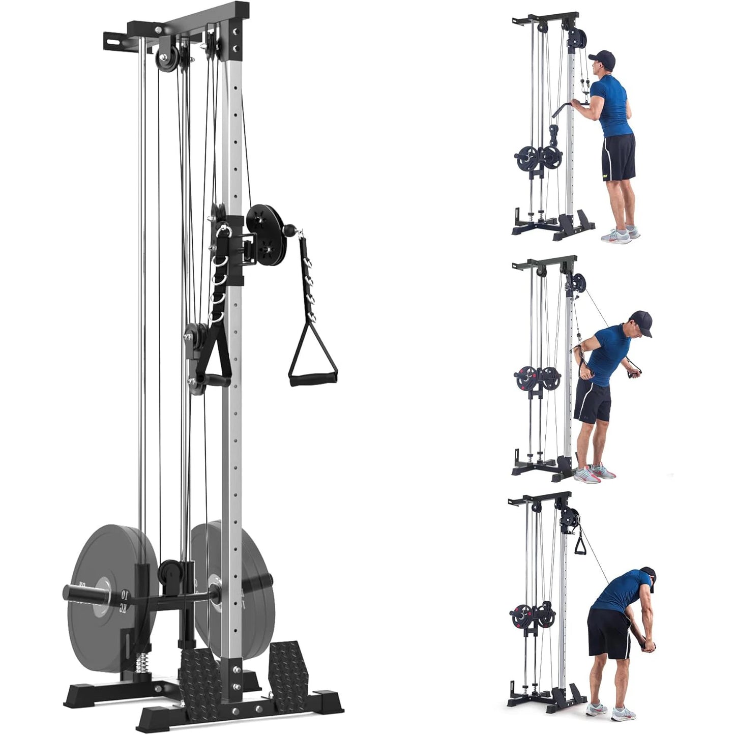 HiMISS Wall Mount Cable Machine LAT Pulldown 20-Position Pulley