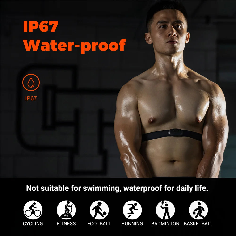 COOSPO Chest Heart Rate Monitor Strap Bluetooth ANTPlus Garmin Wahoo