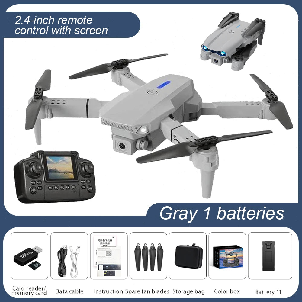 E88 4K Aerial Drone With Large Screen Remote Control