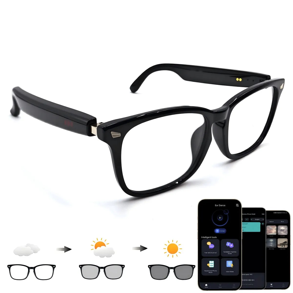 Giinova Smart Translation Glasses With Open Ear Audio HD Calls