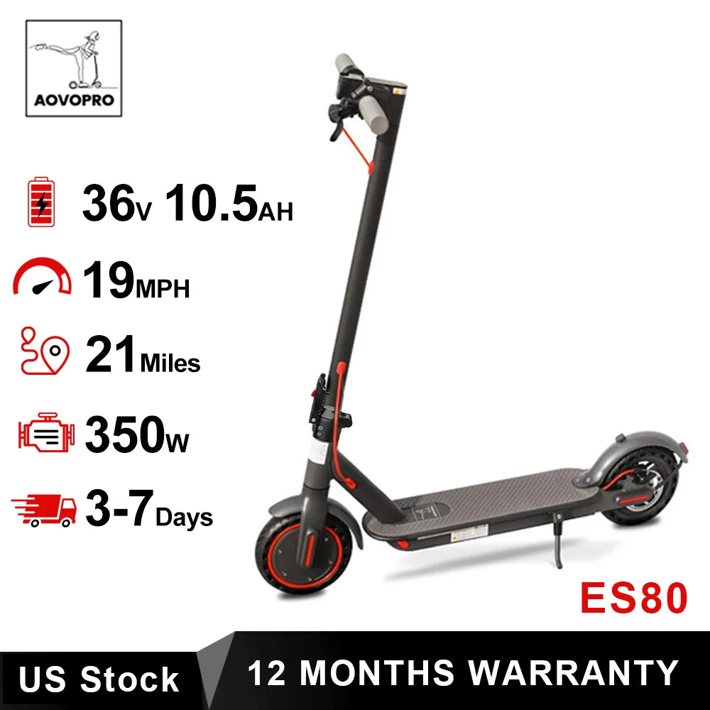 AOVOPRO ES80 350W Foldable Electric Scooter With App Control