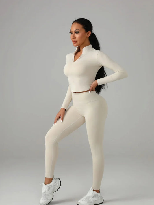 Women's Yoga Set Knit Polyester Fitted Performance Workout Wear