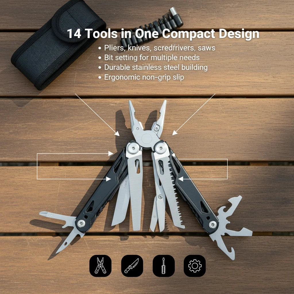 27 In 1 Stainless Multitool Pliers Survival Tool With Screwdriver