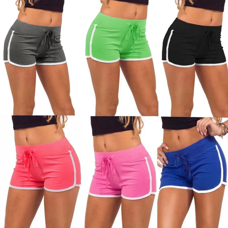 Women Cotton Yoga Shorts Quick Dry Elastic Waist Casual