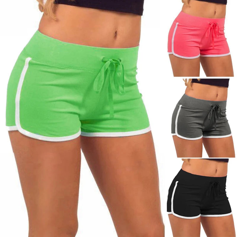 Women Cotton Yoga Shorts Quick Dry Elastic Waist Casual
