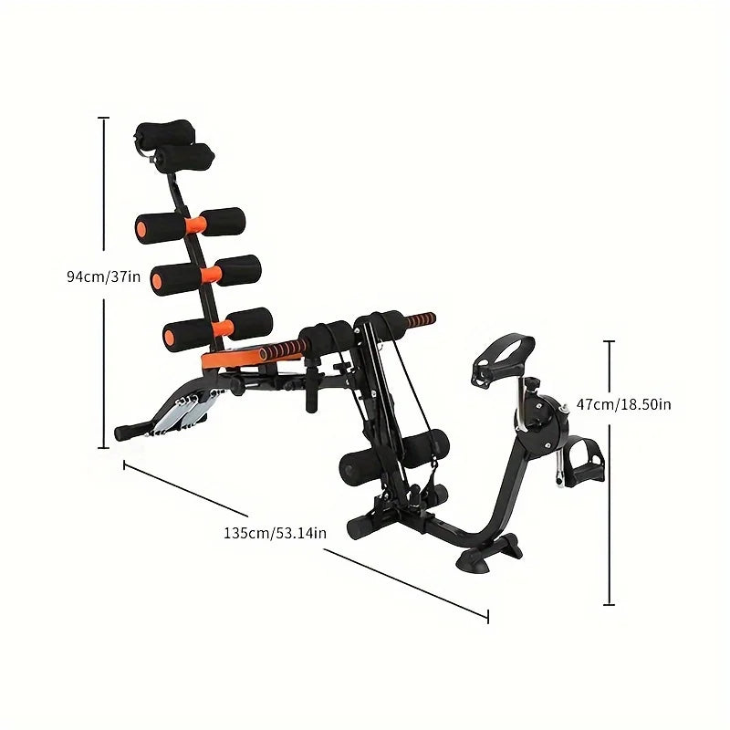 KBQ Foldable Abdominal Exercise Bench 6-In-1 Core Trainer