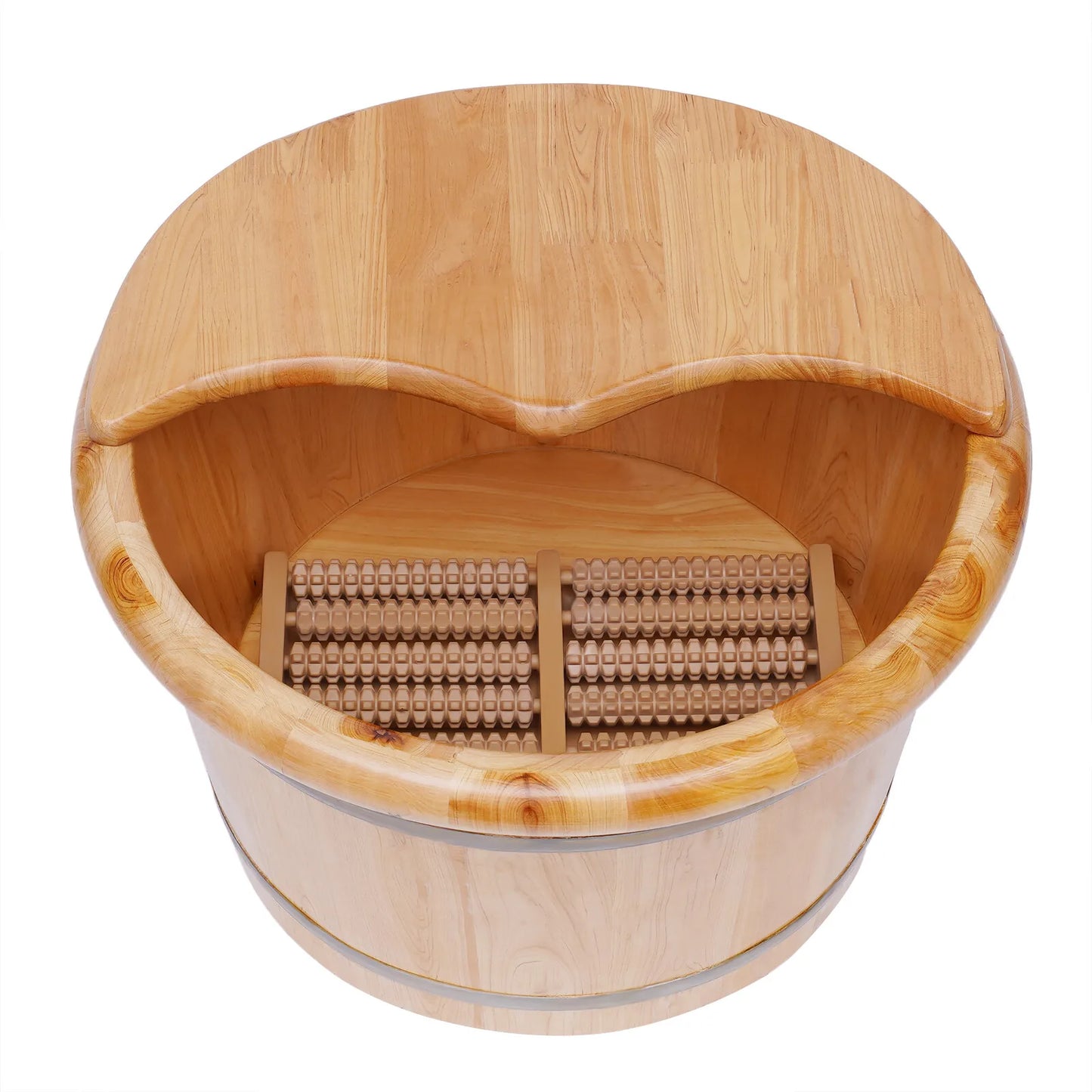 Cedar Wood Foot Bath Barrel Massage Kit for Spa Feet