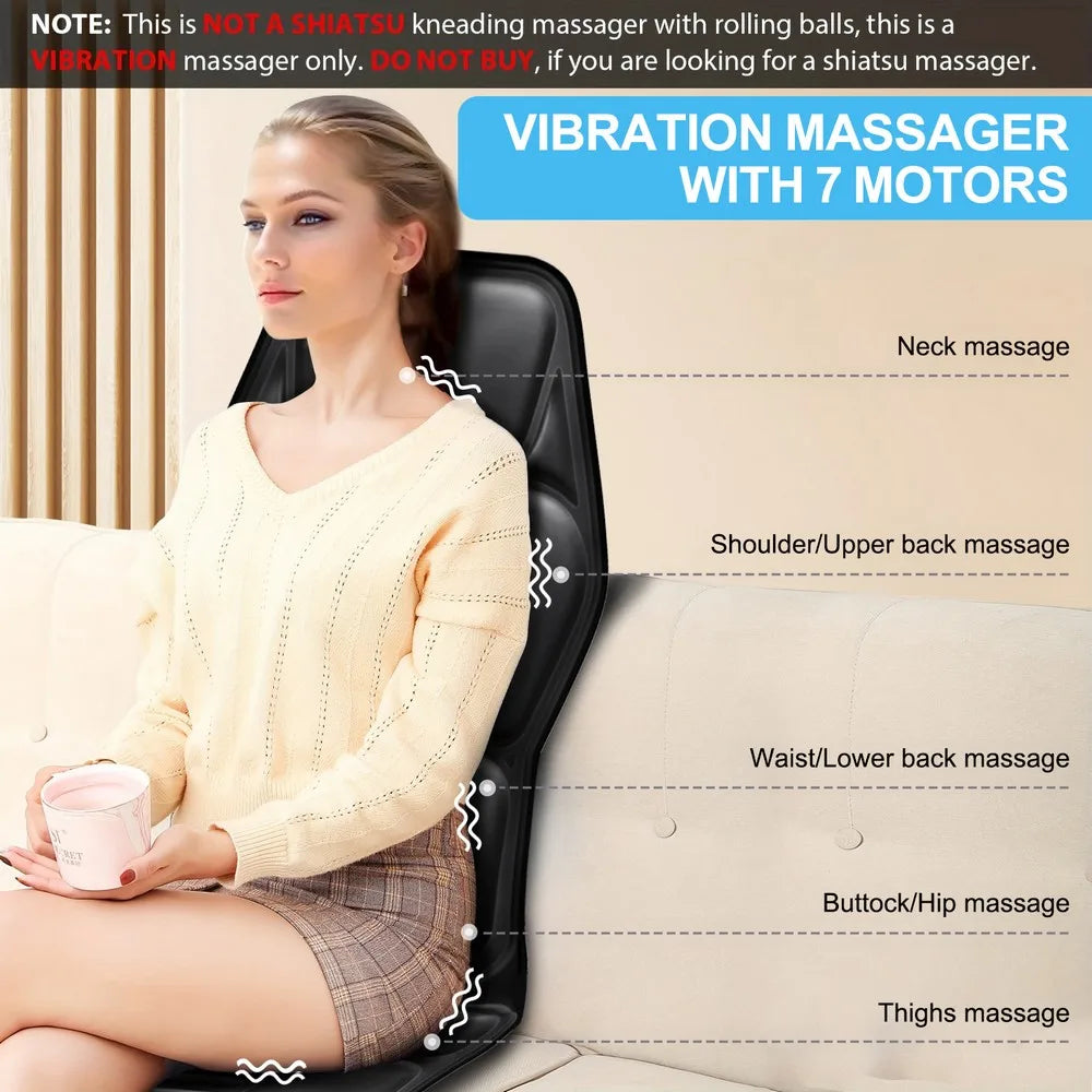 HOMEMASSA Massage Chair Pad With Heat And 9 Modes Relief