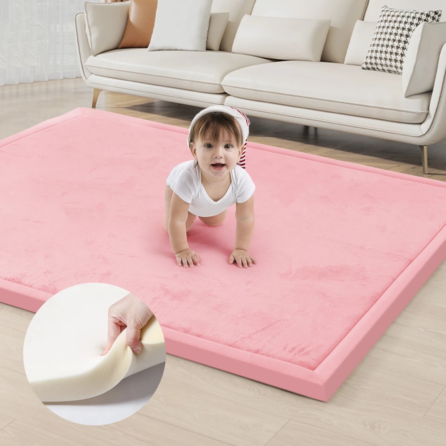 Huloo Sleep Memory Foam Play Mat Carpet For Living Room