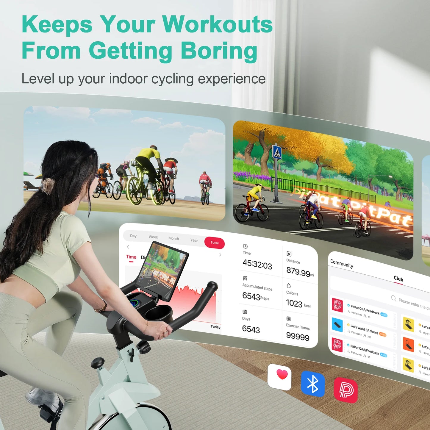 Superun Magnetic Resistance Low Noise Exercise Bike For Home Gym