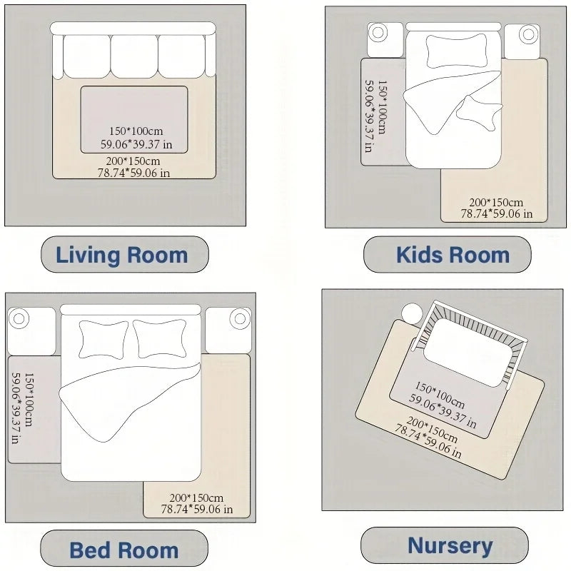 Huloo Sleep Memory Foam Play Mat Carpet For Living Room