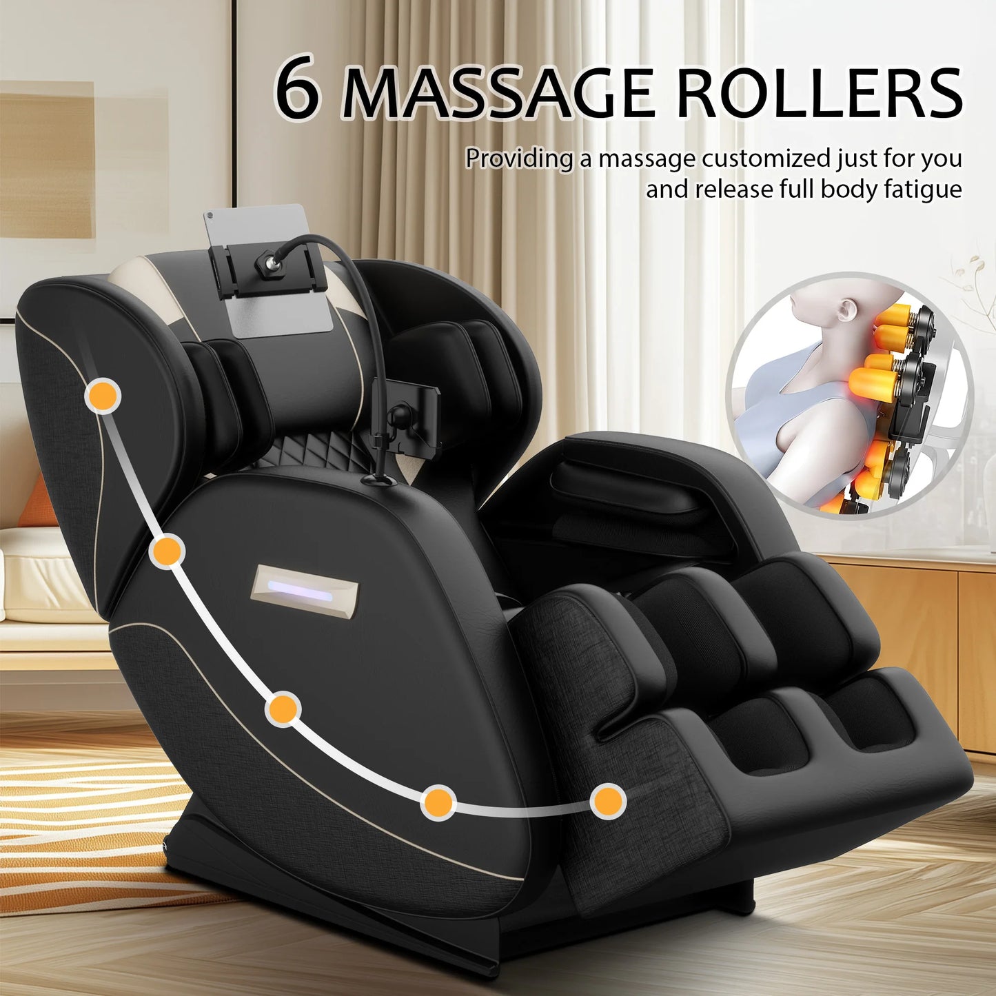 BILITOK Zero Gravity Full Body Massage Chair With Heating Airbags Touch Screen