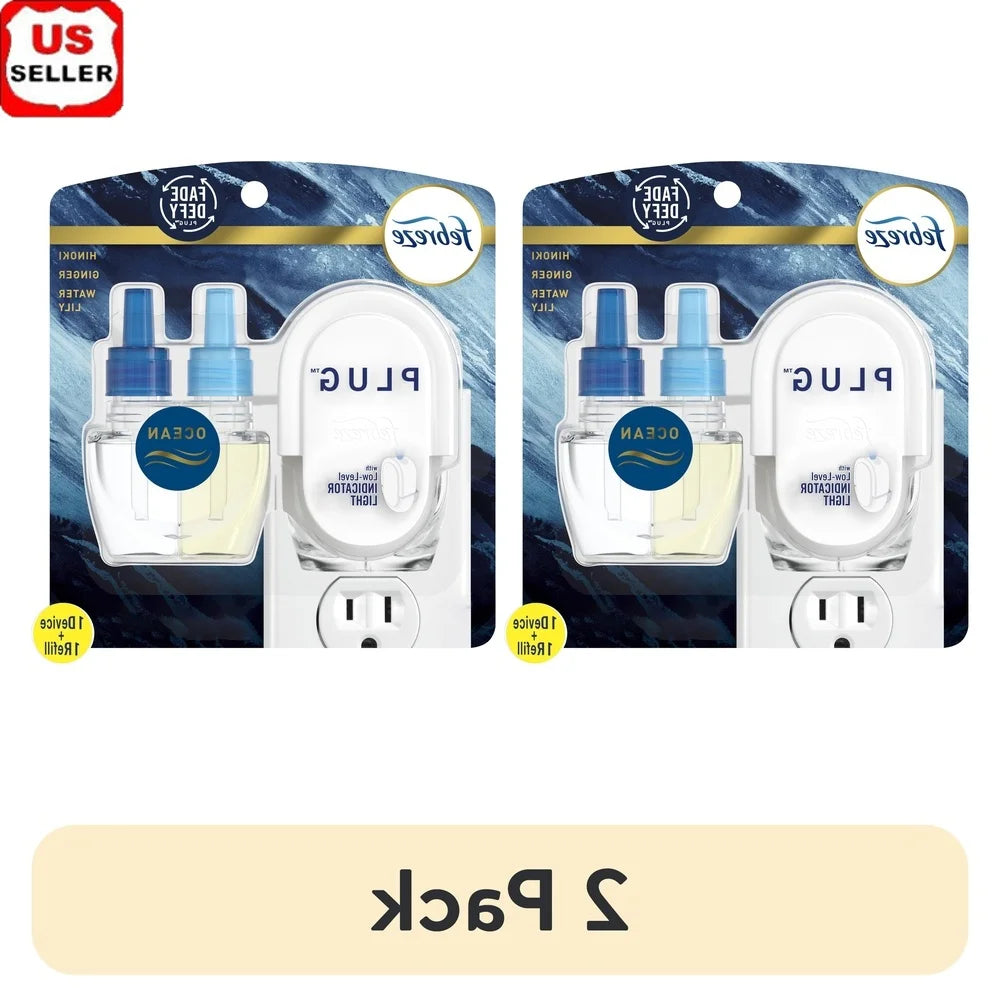 2 Pack Fade Defy Plug In Air Freshener Ocean Scent