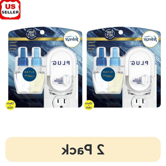 2 Pack Fade Defy Plug In Air Freshener Ocean Scent