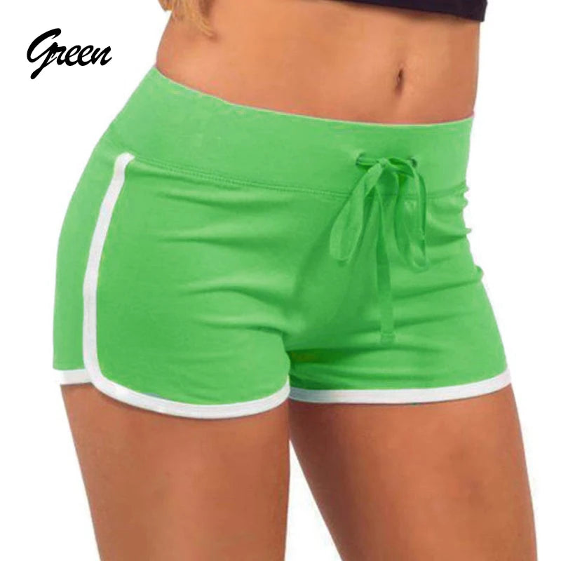 Women Cotton Yoga Shorts Quick Dry Elastic Waist Casual