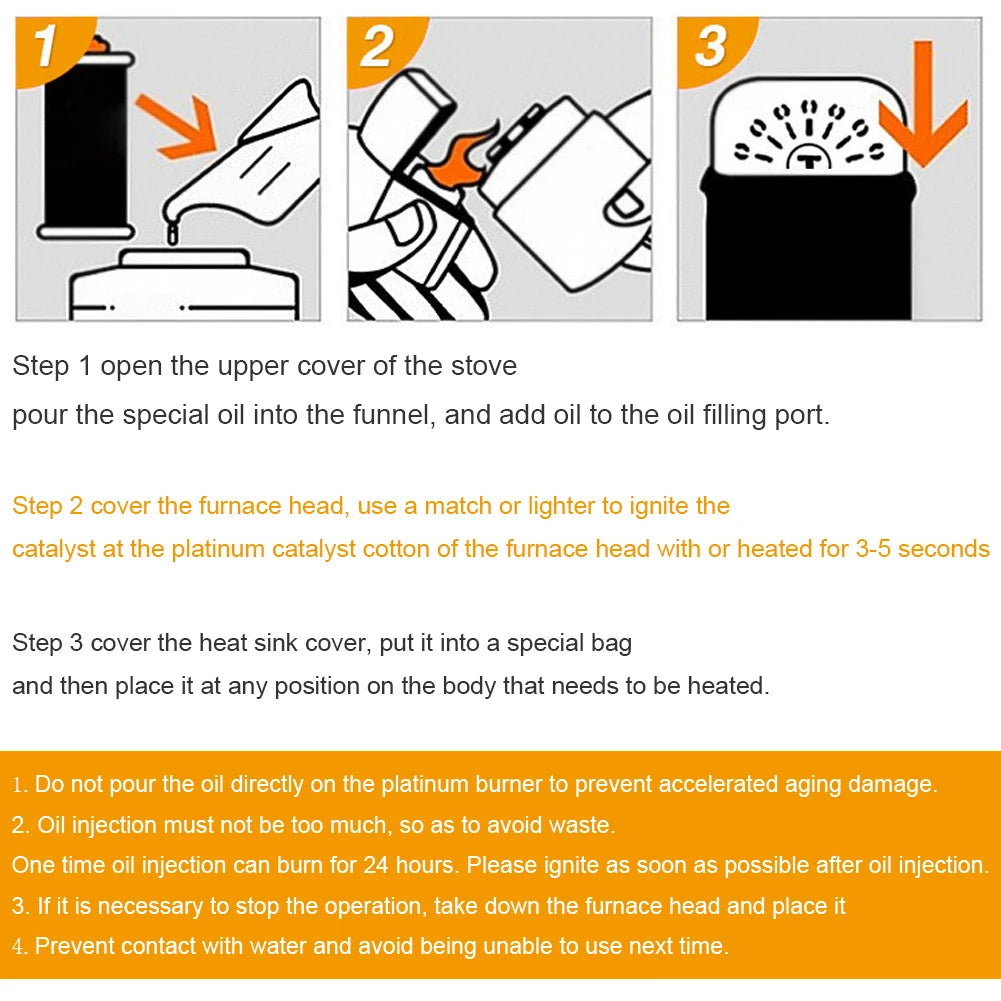 Shunmaii Fuel Hand Warmer Portable Kerosene Heater For Hunting Fishing