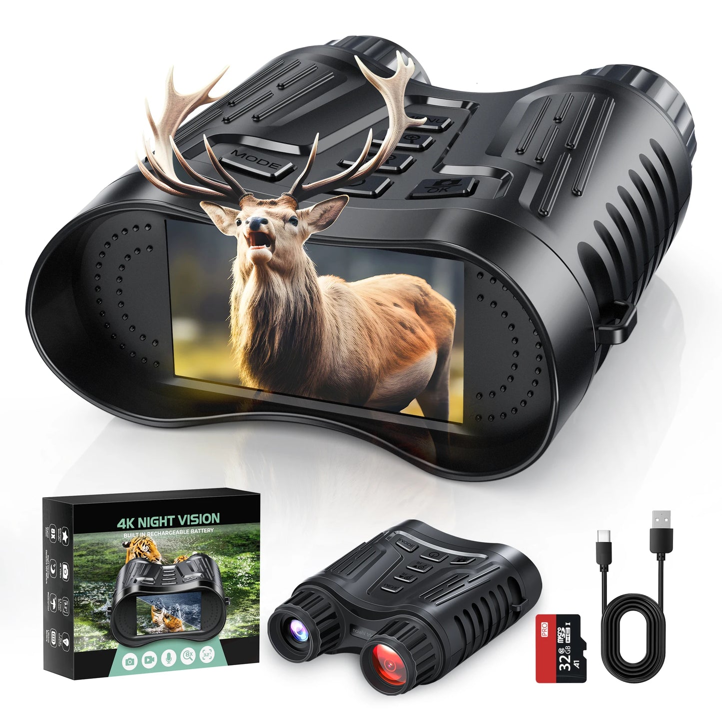 DIYIMI Night Vision Binoculars 8x Digital Zoom Infrared Video Recording