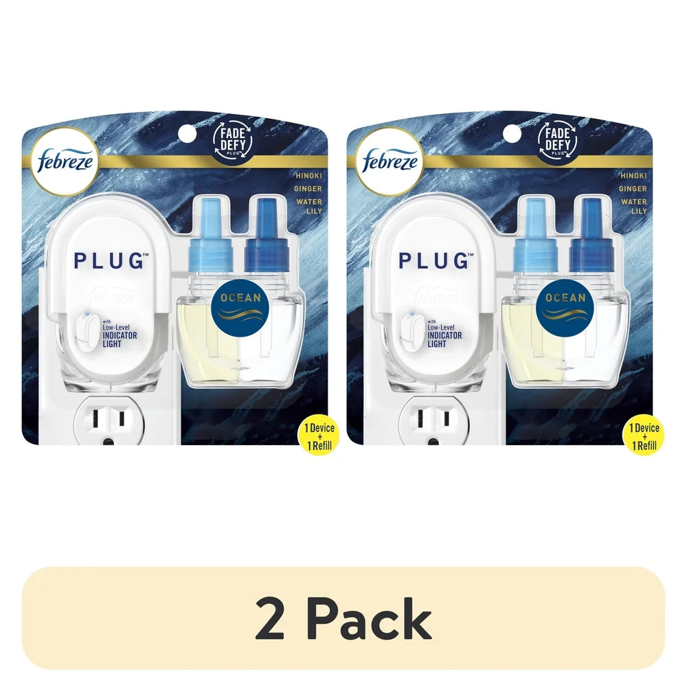 2 Pack Fade Defy Plug In Air Freshener Ocean Scent