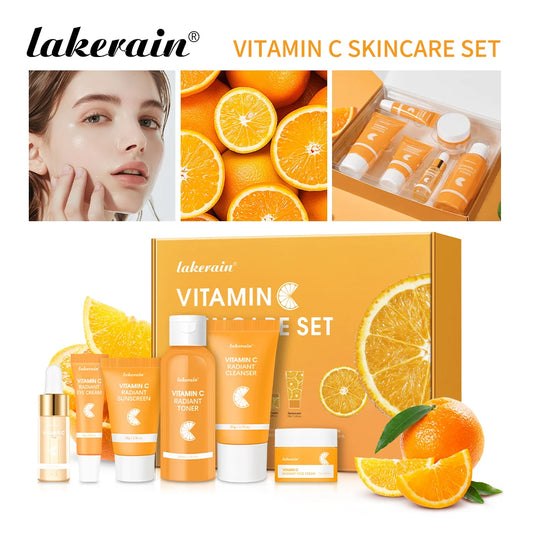 Lakerain Vitamin C Skin Care Set 6pcs Kit Brightening