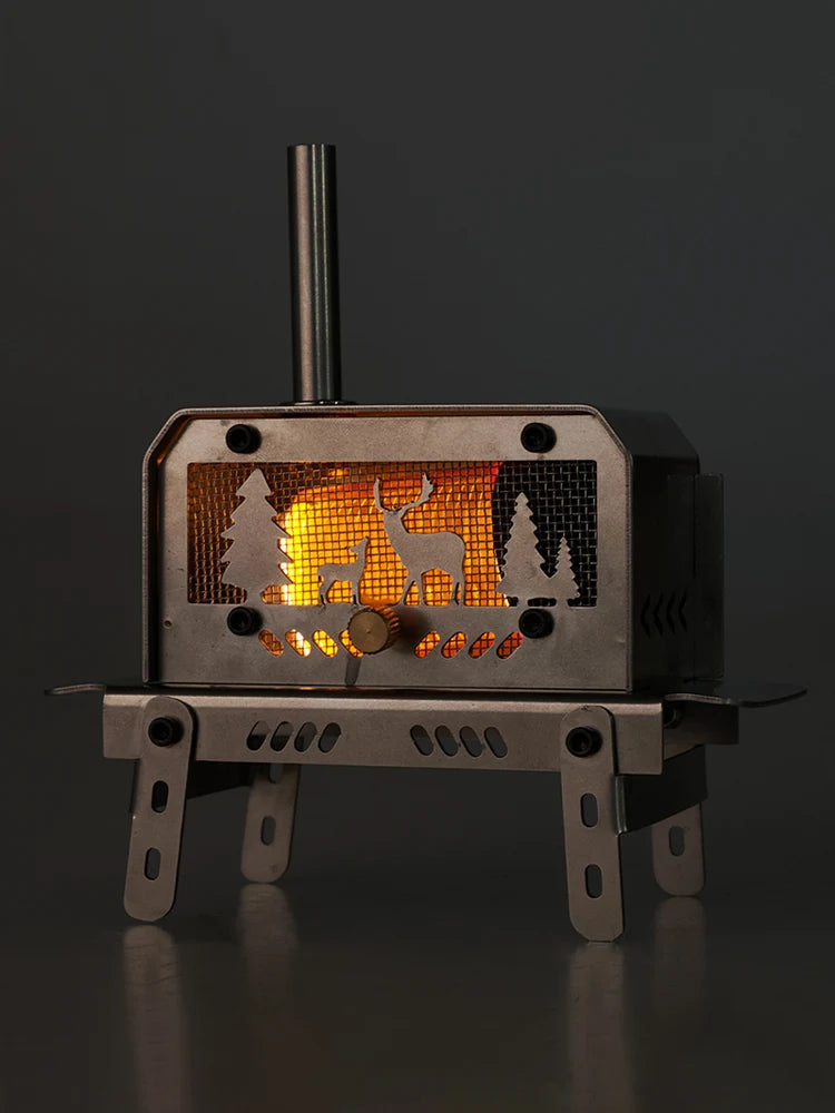 Outdoor Stainless Steel Wood Burning Stove With Chimney For Camping