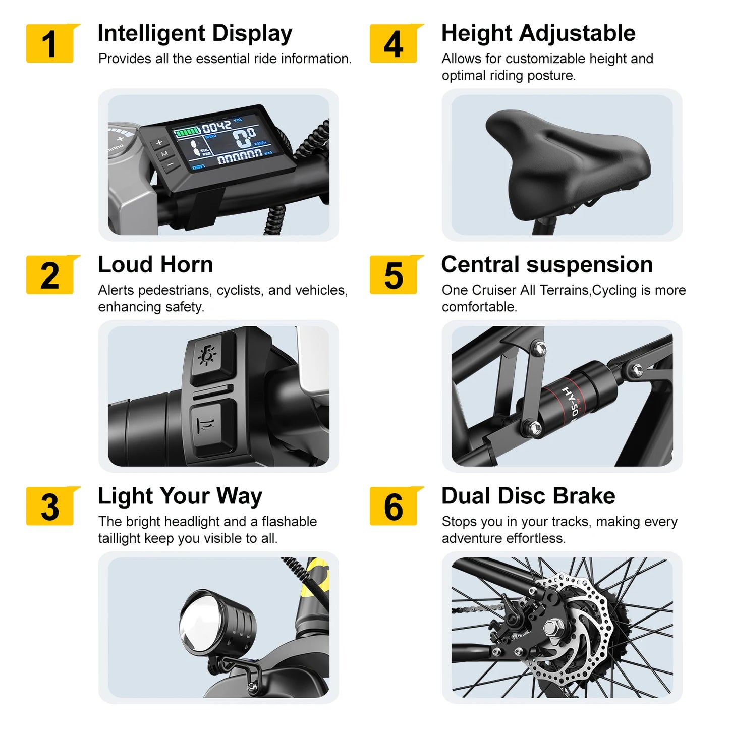 NONEM 750W Step Through Electric Bike for Adults with Suspension