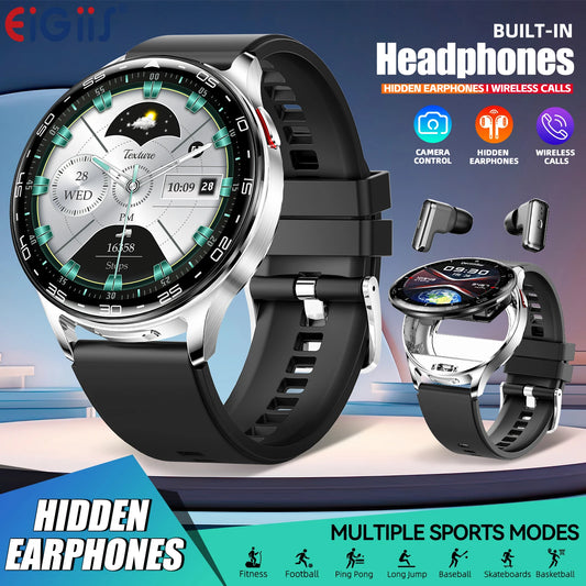 EIGIIIS Smart Watch With Earbuds Bluetooth Fitness Heart Rate Tracker