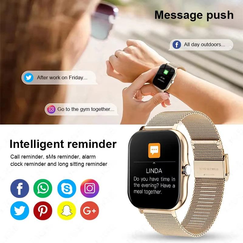 LAXASFIT Smartwatch Bluetooth Calling Heart Rate Monitor Android iOS