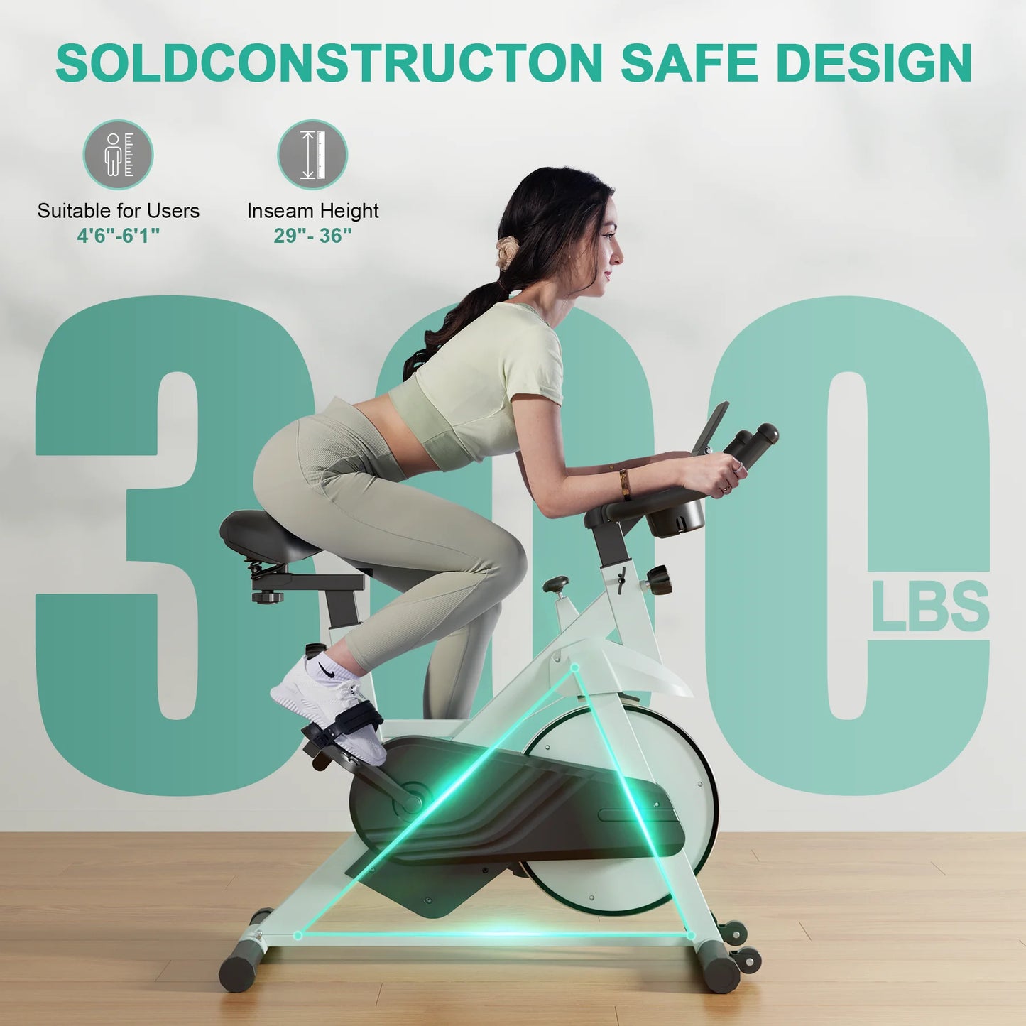 Superun Magnetic Resistance Low Noise Exercise Bike For Home Gym