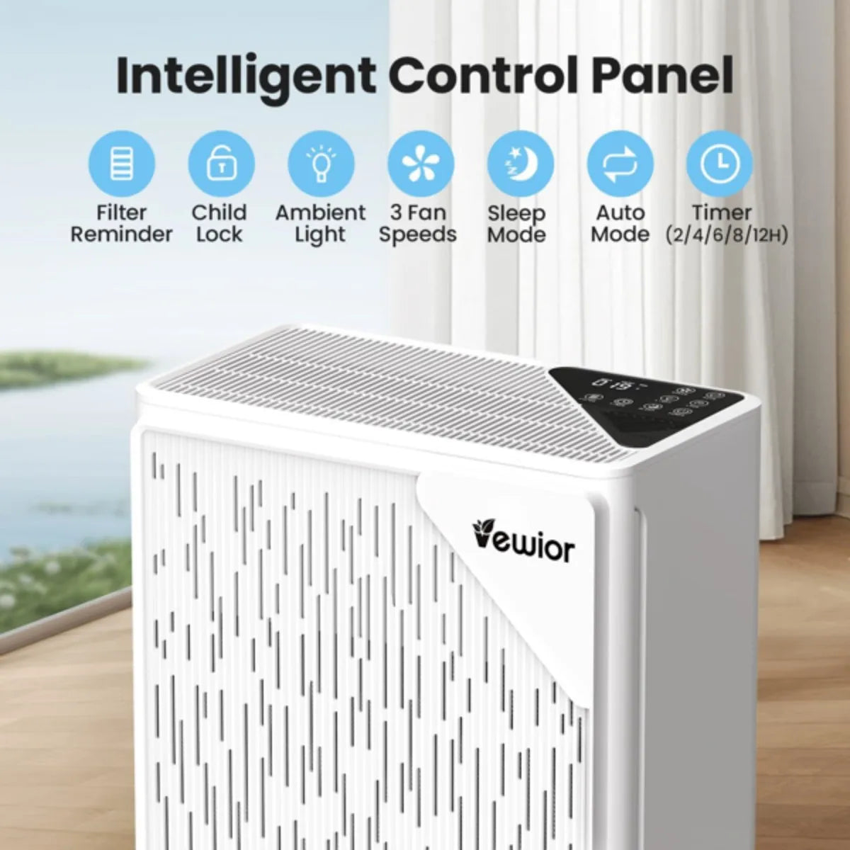 RecabLeght H13 True HEPA Air Purifier For Bedroom PM25 Sensor