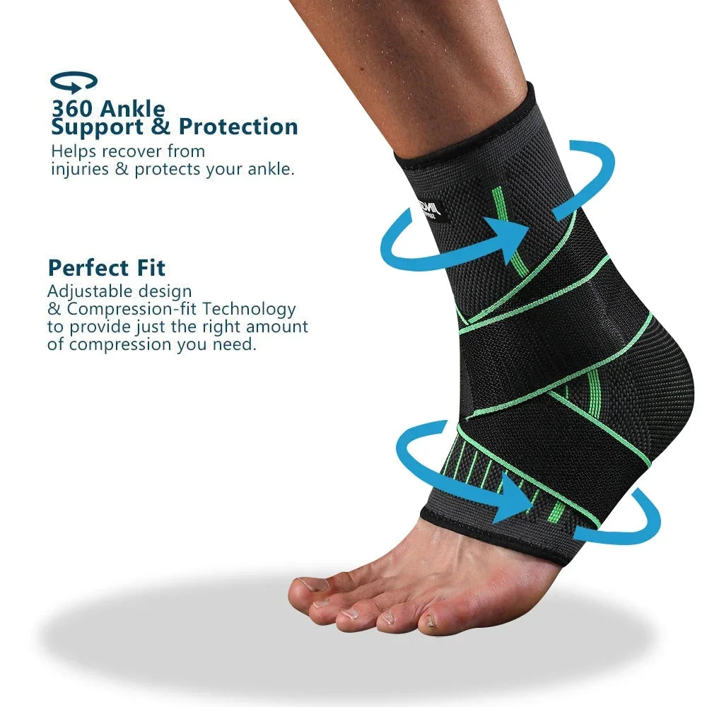 Ankle Brace Compression Sleeve Adjustable Support For Injury Recovery