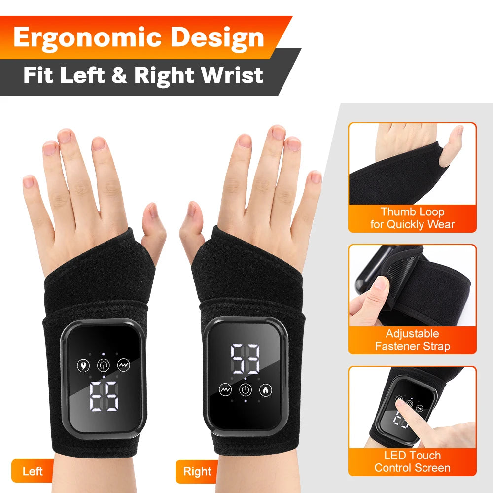 Agdoad Electric Heating Wrist Massager Wrist Brace For Pain Relief