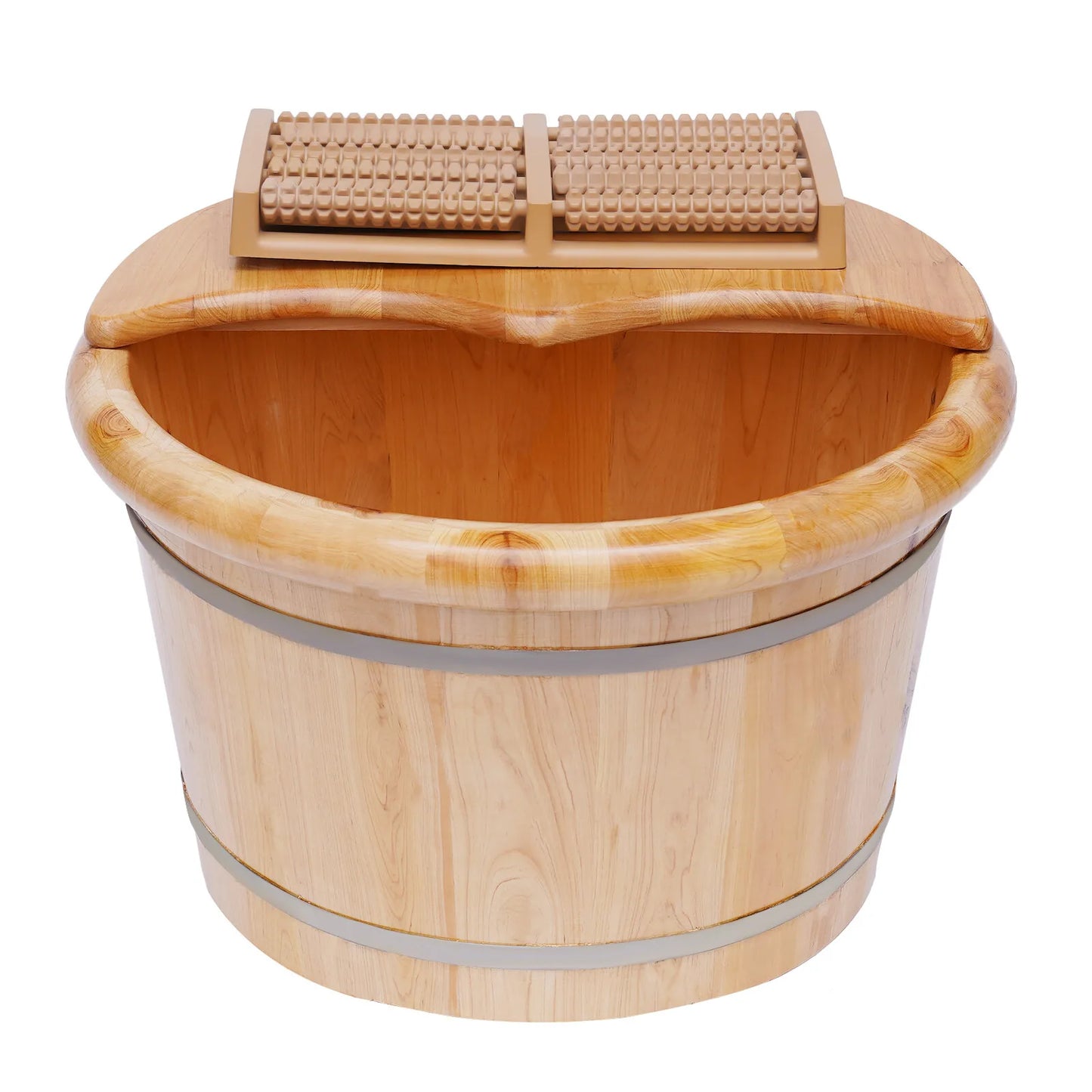 Cedar Wood Foot Bath Barrel Massage Kit for Spa Feet