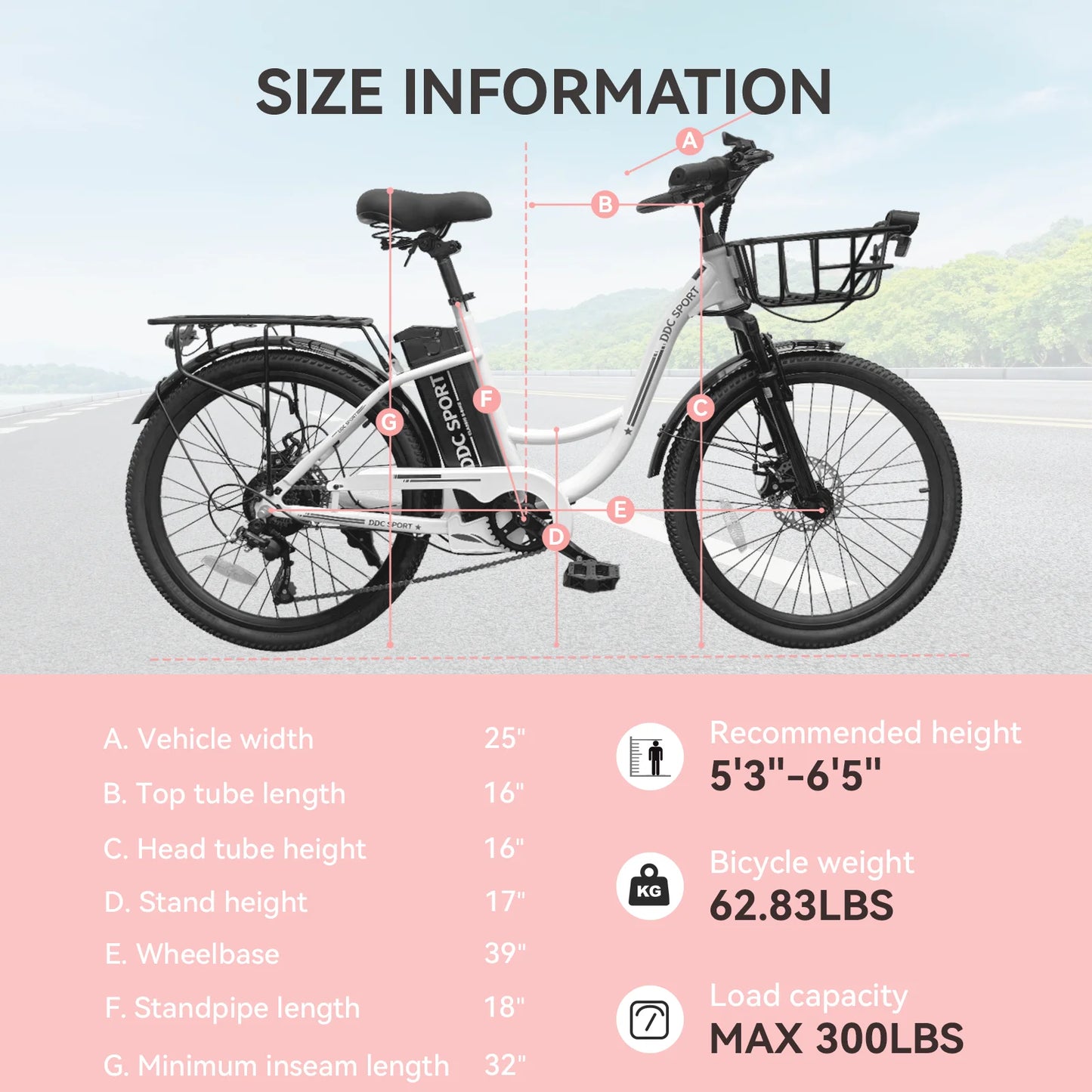 DDC SPORT Electric Bike for Adults With Removable Battery